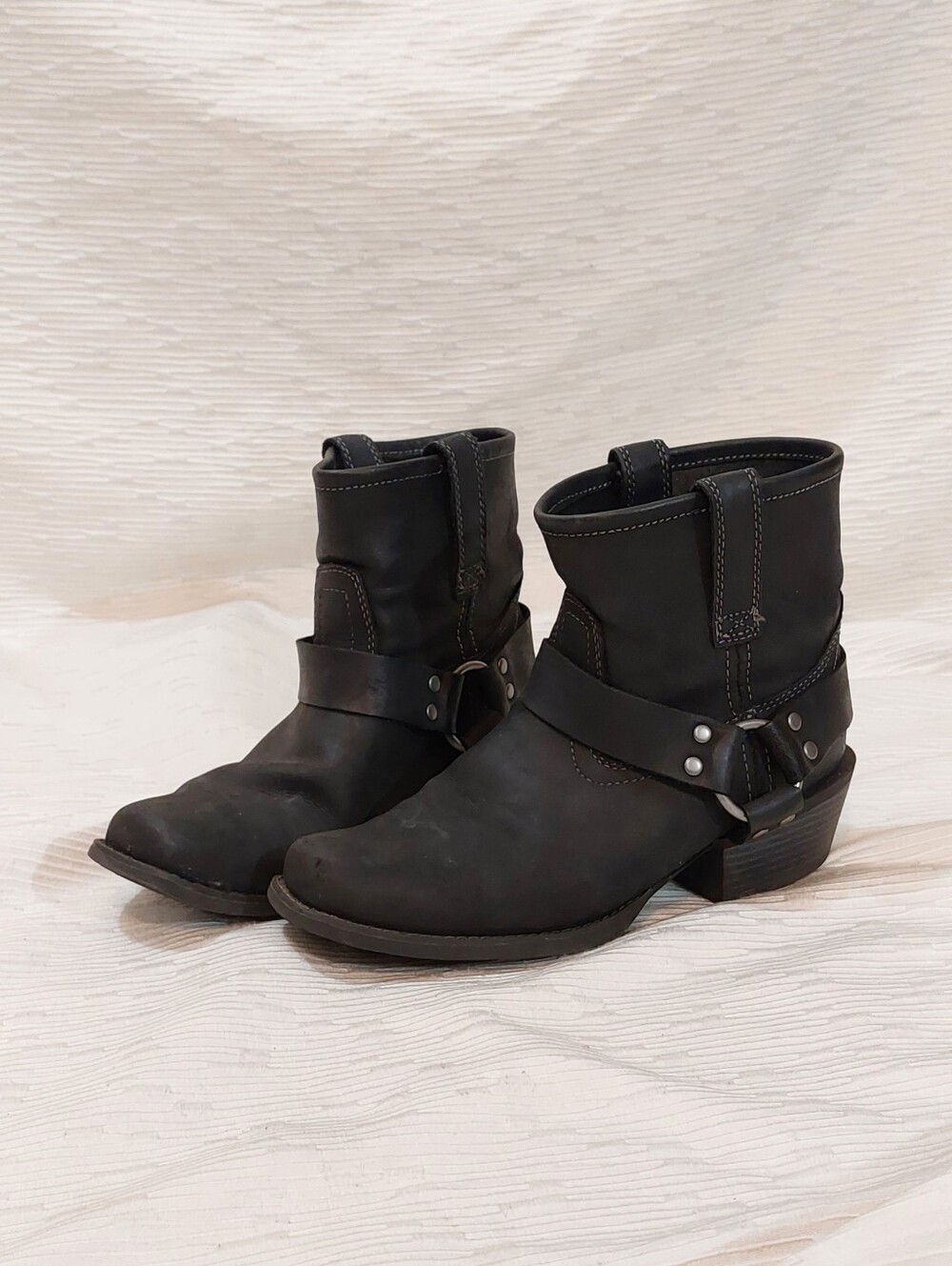 Justin Boots Black Harness Ankle Booties 9.5